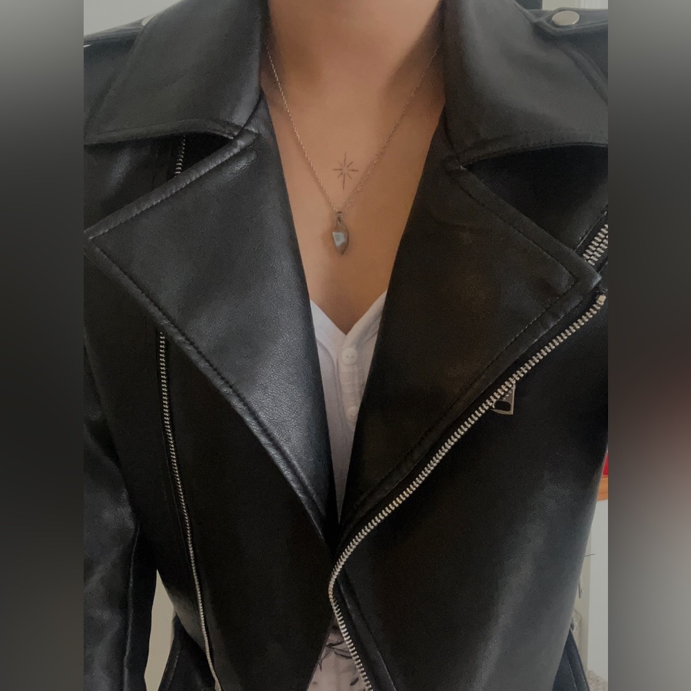 Beautiful Black Leather Style Jacket